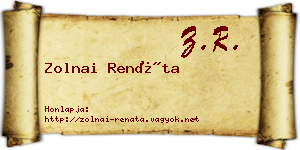 Zolnai Renáta névjegykártya